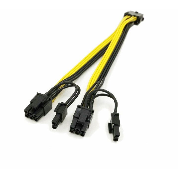 Cavo MOLEX sdoppiato 1 in 6PIN e 2out 8PIN x Schede Video Riser Mining