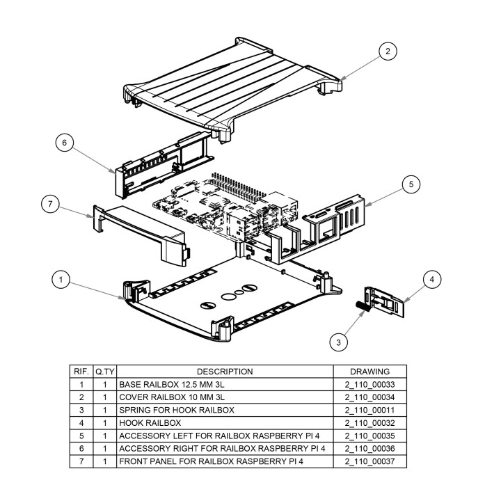 copy of KIT 22,5 RAILBOX: Case for Raspberry PI3 on DIN Rail + Heatsink
