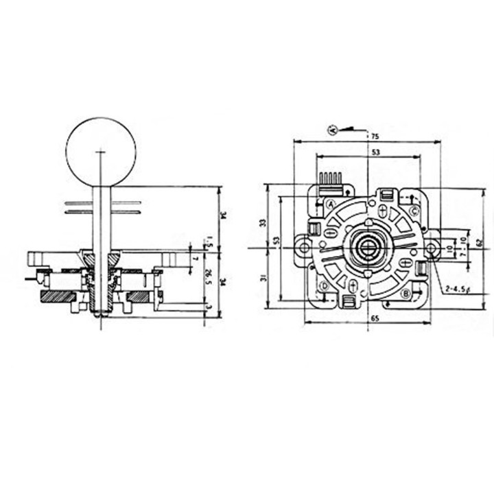 Joystick Sanwa Modello JLF-TP - Pomello Staccabile