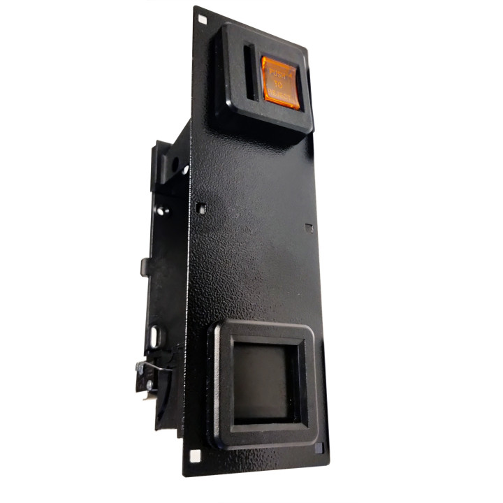 Front with support and micron for coin acceptor