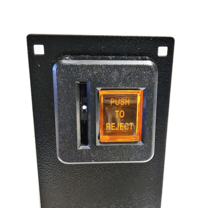 Front with support and micron for coin acceptor