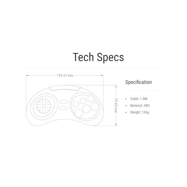Retroflag Game Controller for PC Switch JPad - SNES Version USB