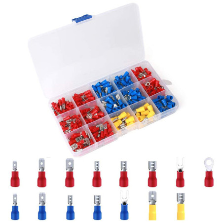 Faston Terminals Kit Crimp Terminals - 280 pieces 15 types