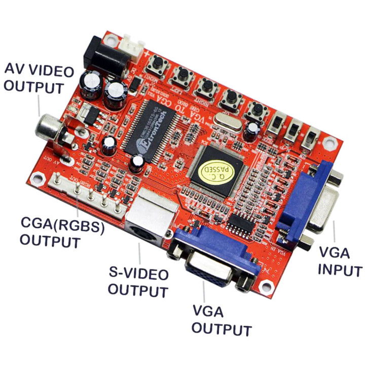 VGA to CGA CVBS S-VIDEO Conversion Card for CRT and LCD