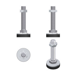 Adjustable Leveling Foot with Rubber Base for Arcade Cabinet