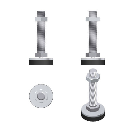 Adjustable Leveling Foot with Rubber Base for Arcade Cabinet