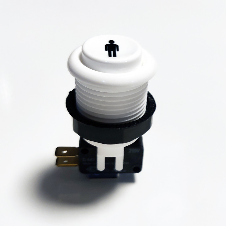 A0201 Arcade Concave Button - White 30mm - Player 1 or 2