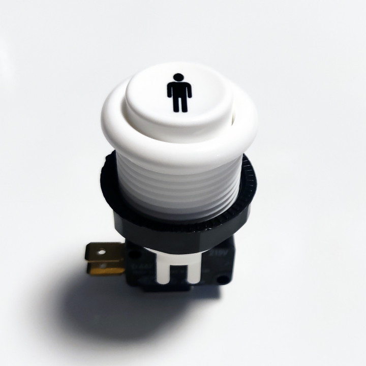A0201 Pulsante Arcade Concavo 30mm - Bianco Player 1 o 2