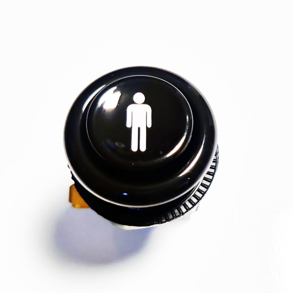 A0201 Arcade Concave Button - BLACK 30mm - Player 1 or 2