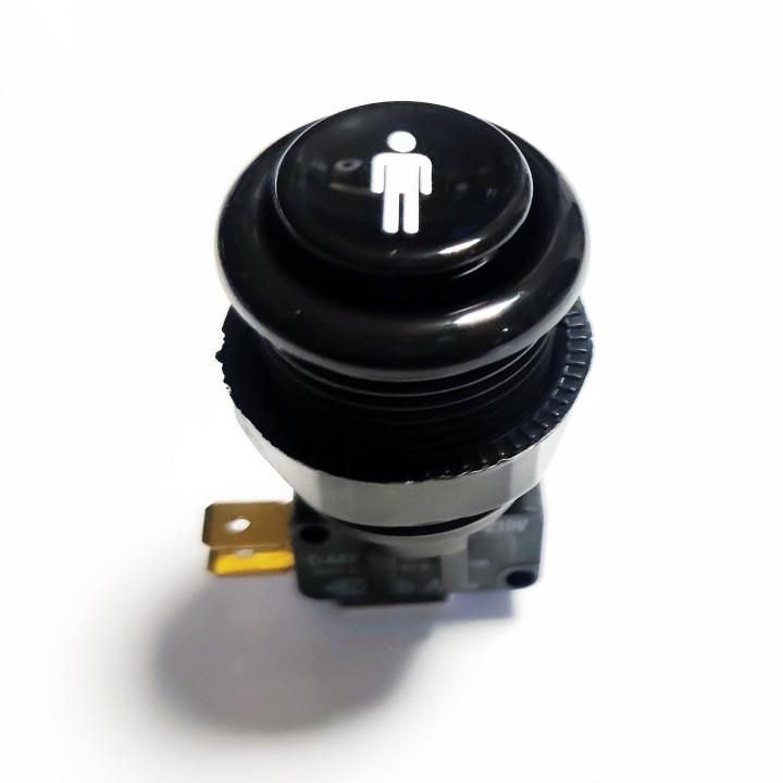 A0201 Arcade Concave Button - BLACK 30mm - Player 1 - 2