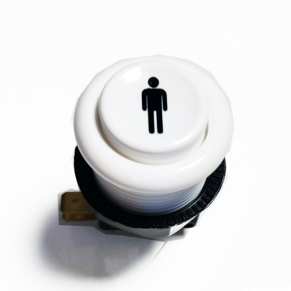 A0201 Arcade Concave Button - White 30mm - Player 1 or 2