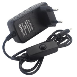 Power Supply for Raspberry PI4 USB-C with switch 3A