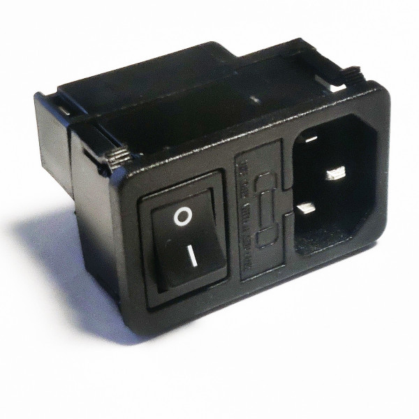 Panel-mounting IEC power module - with switch