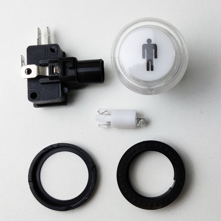 Pulsante Arcade Luminoso Led 24mm - Logo PLAYER