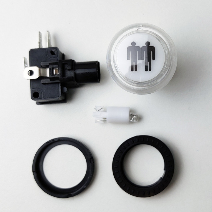 Pulsante Arcade Luminoso Led 24mm - Logo PLAYER
