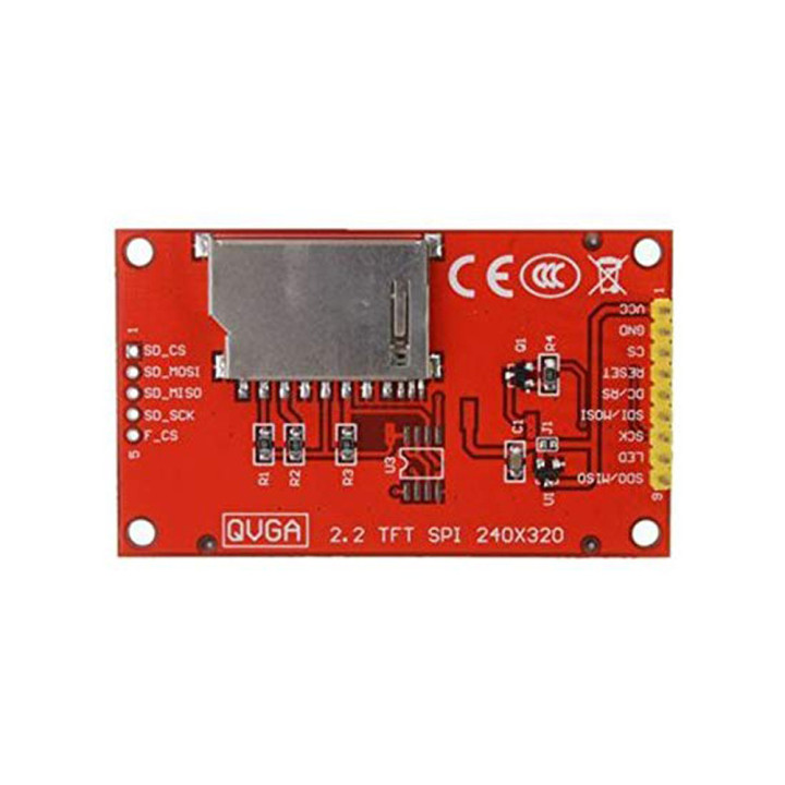 Display 2.2 Pollici TFT 240x320 controller ILI9341 interfaccia SPI Raspberry Lcd