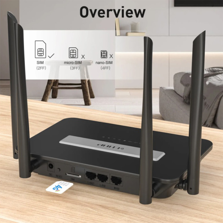 EDUP EP-N9522 Router 4G UMTS con Sim e WAN Ethernet e antenne Wifi
