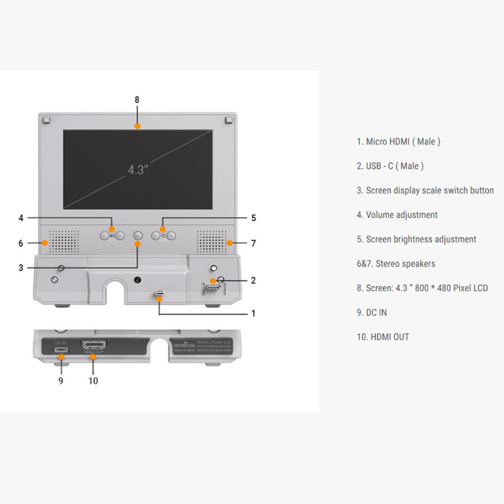 Retroflag PiStation Case con display LCD per Raspberry PI4