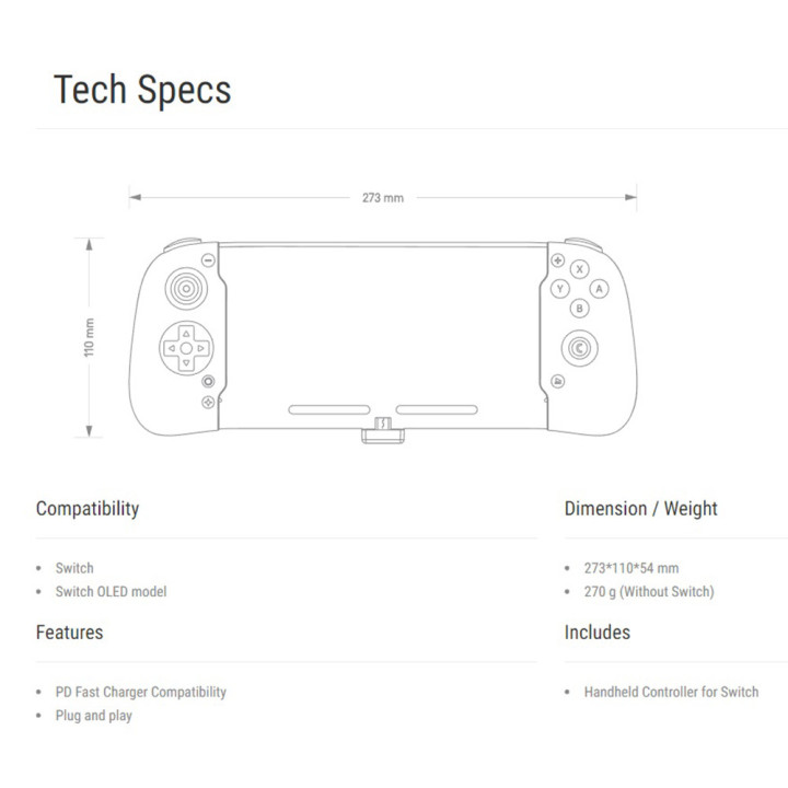 Retroflag Handheld Controller Gamepad per Console Switch