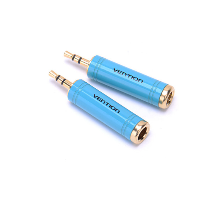 2 Pezzi - Connettore Riduttore Jack Audio Stereo 3.5M a 6.35F