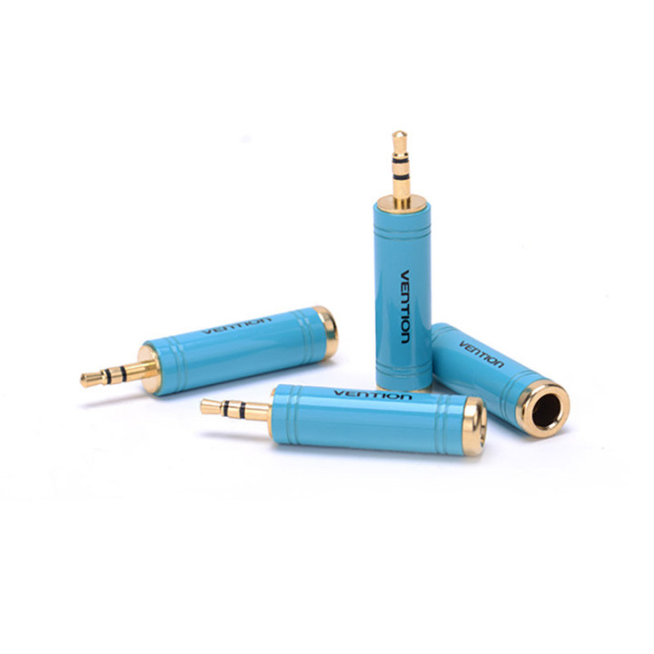 2 Pcs - 3.5F to 6.35M Stereo Audio Jack Reducer Connector - High Quality