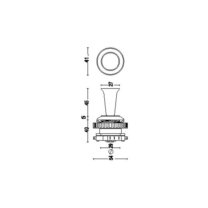 MOD.011SM24 Edierre Mini Joystick - Impugnatura a Imbuto - Foro 24mm
