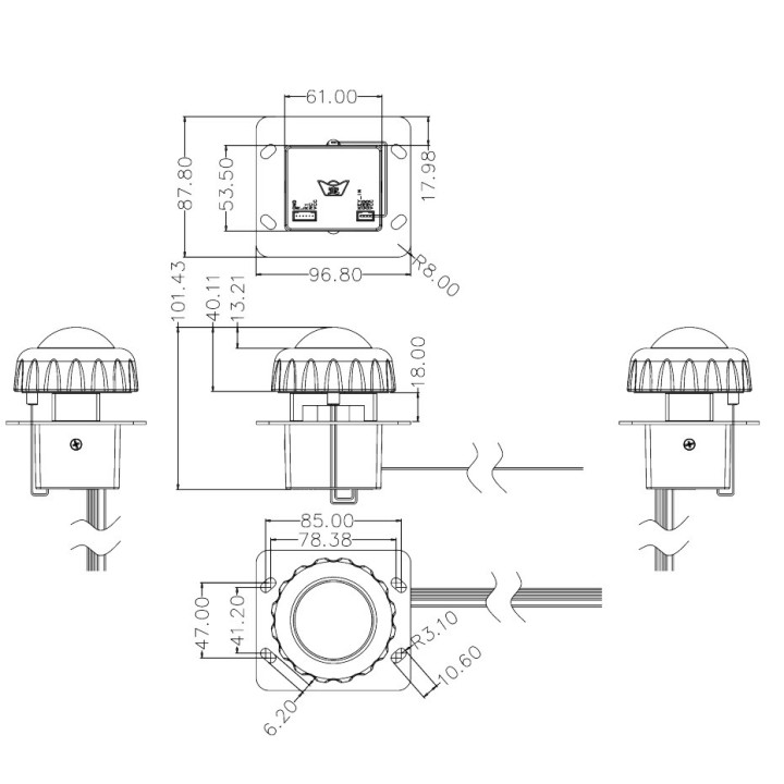 Spinner Arcade Large Wheel 75 mm with Led - Switch Signal