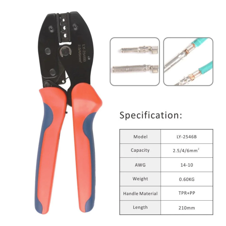 Pinza per Crimpare connettori MC4 da 2,5 - 4 - 6 mm