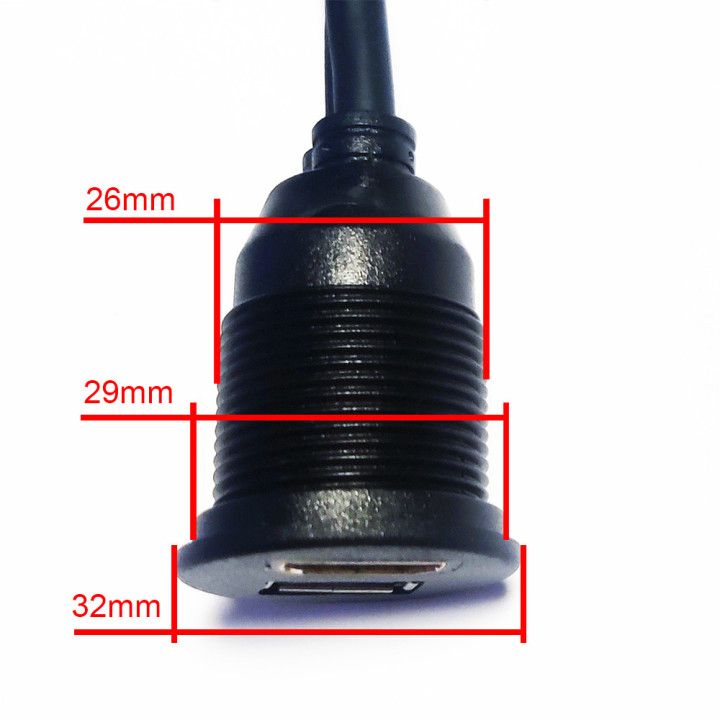 USB and HDMI panel socket fixable to 28mm hole panel