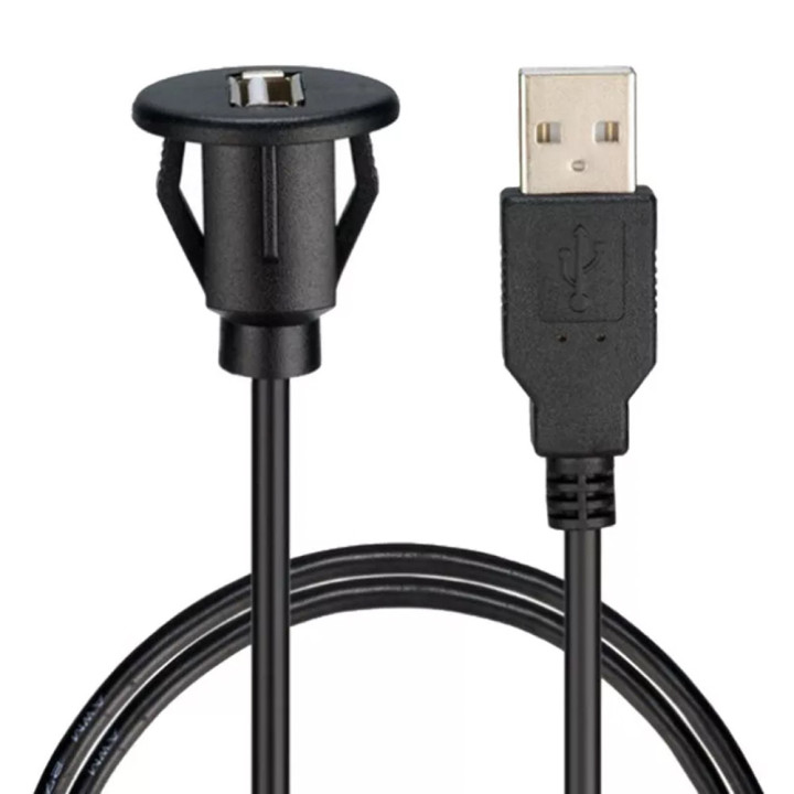 Socket USB extension for fixed to the panel hole 24mm