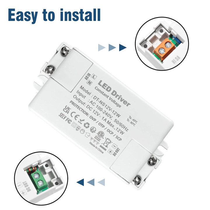 Alimentatore 12VDC 12W compatto