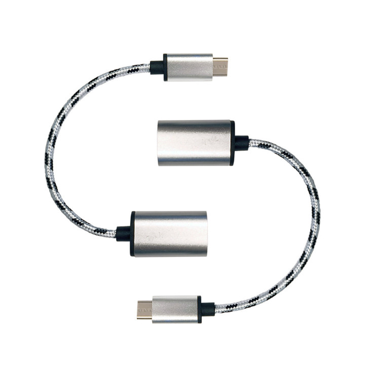 Cavo Adattatore OTG USB-C to USB-A 3.0 da 18 cm - Set 2 pezzi