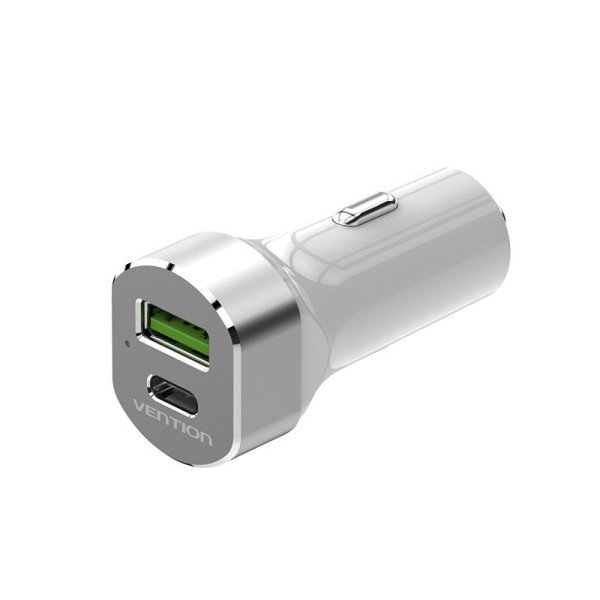 Caricabatterie da auto 2 porte Usb-A e Usb-C - Carica Rapida 2,4A