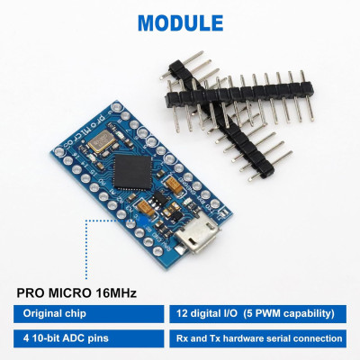 Scheda Arduino Pro Micro Chip 32U4 a 5V 16Mhz