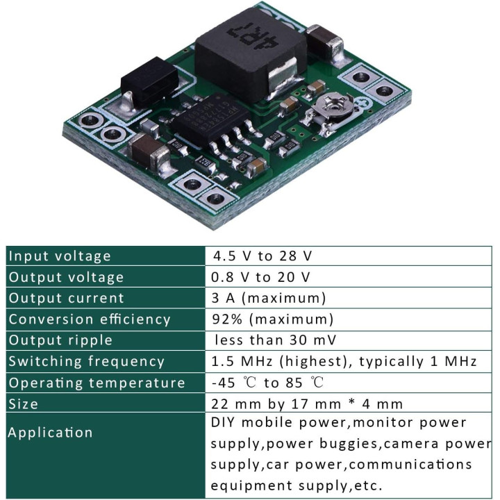 Modulo StepDown di Regolazione Voltaggio 24V to 1V