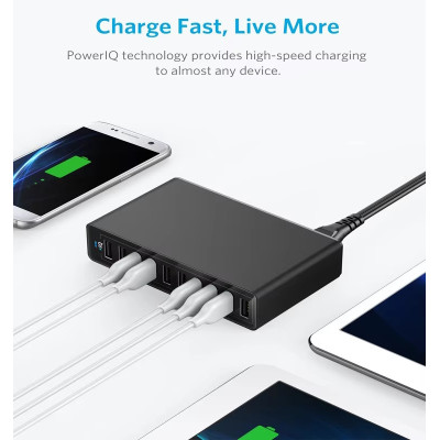 Caricatore USB 10 porte 60W  - Stazione di ricarica Dock multi USB