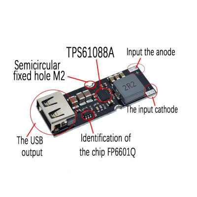 TPS61088 Modulo di alimentazione boost Step Up Scheda di Ricarica rapida 3,2 V 3,7 V 4,2 V a 5 V 9 V 12 V USB QC2.0 QC3.0