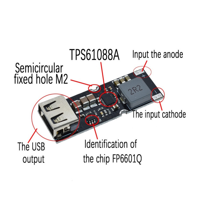 TPS61088 Modulo di alimentazione Step Up Scheda di Ricarica rapida Multi-voltaggio USB