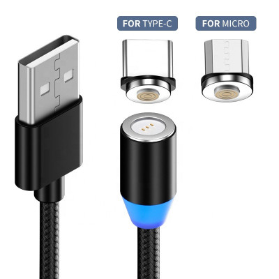Digitalkey Cavo USB Magnetico 2 in 1 con Connettori Type-C e Micro USB Nero