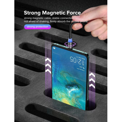 Digitalkey Cavo USB Magnetico 2 in 1 con Connettori Type-C e Micro USB Nero