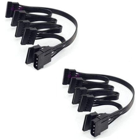 2Pezzi - IDE molex 4 Pin a 5 Sata - Per Hard-Disk/SSD/Lettori Ottici ed Altro