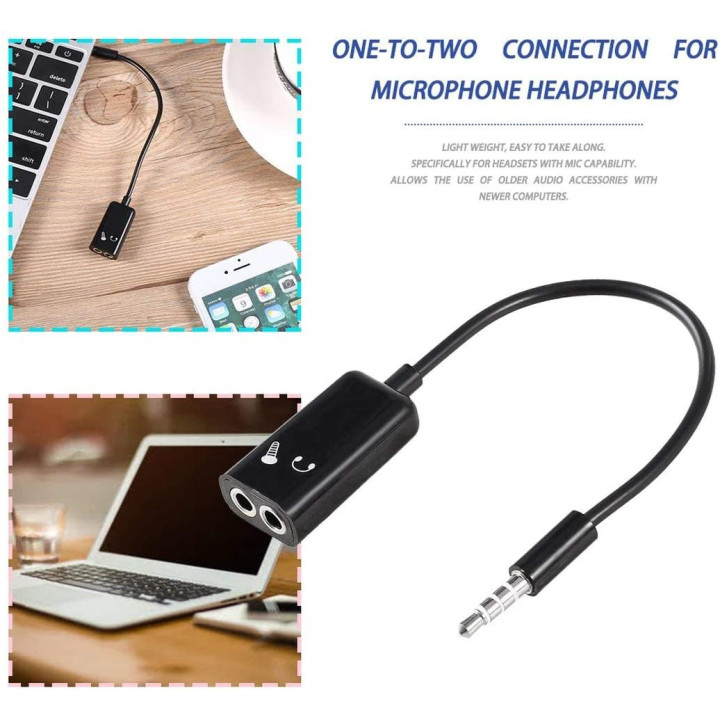 Splitter Audio Jack Aux 3.5mm Switcher separa Microfono da Cuffie