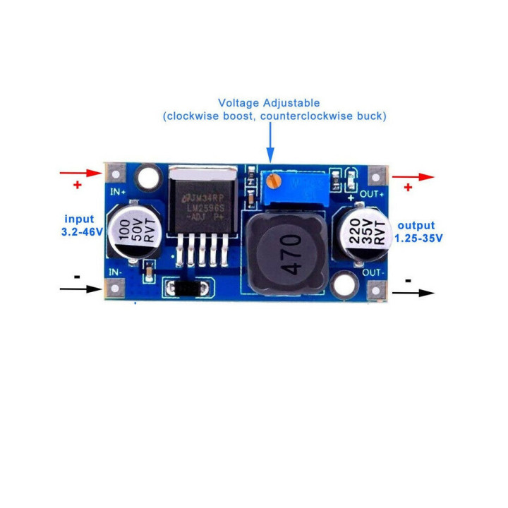 Moduli Stepdown LM2596S DC-DC a tensione regolabile