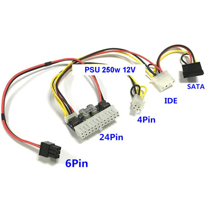 Pico PSU ATX max 250W Alimentatore per ITX e sistemi compatti - per alimentatori in 12V
