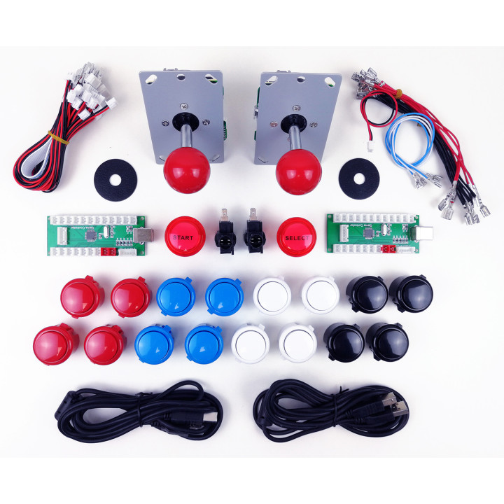 Kit Arcade PRO 2 Postazioni Joystick 18 Pulsanti e START SELECT a Led