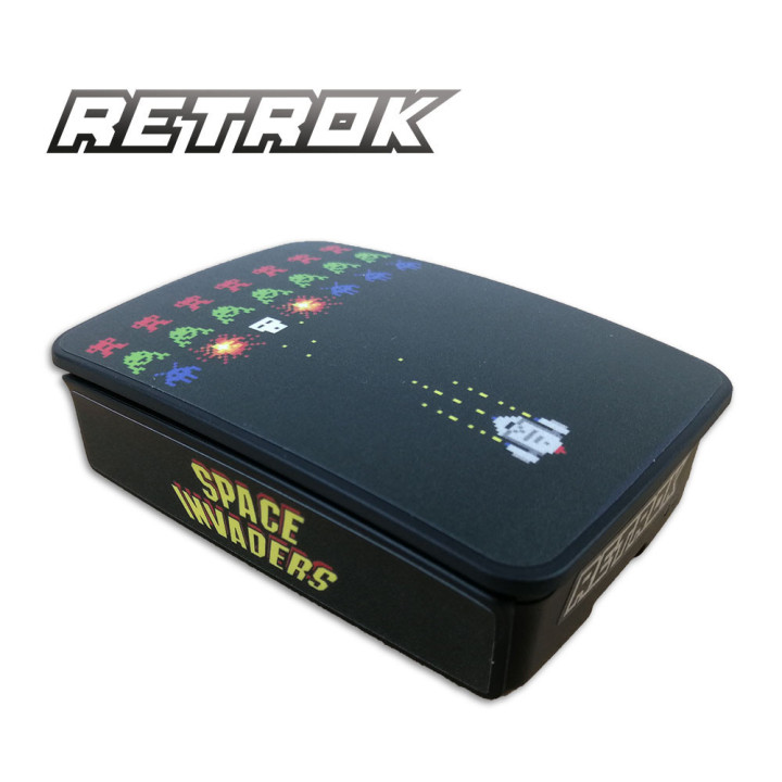 RetroK Case Stickers Heatsinks for Raspberry PI3 or PI4 - Space Invaders