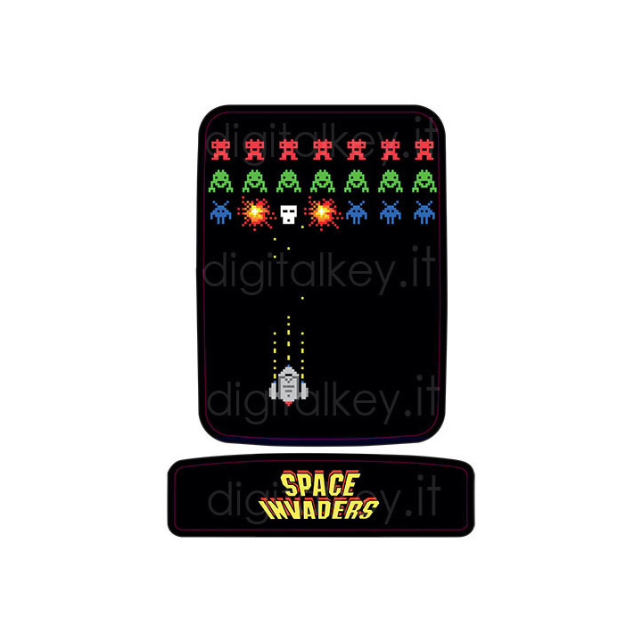 RetroK Case Stickers Heatsinks for Raspberry PI3 or PI4 - Space Invaders