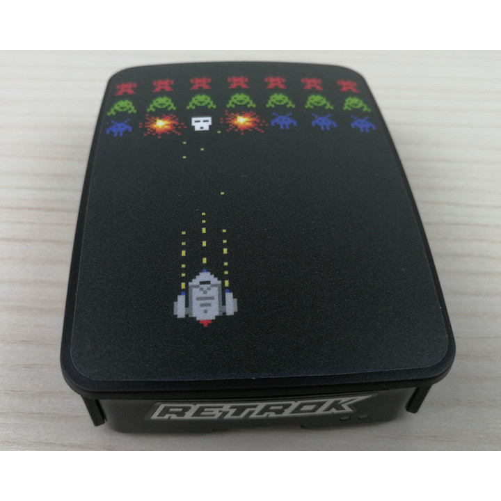 RetroK Case Stickers Heatsinks for Raspberry PI3 or PI4 - Space Invaders