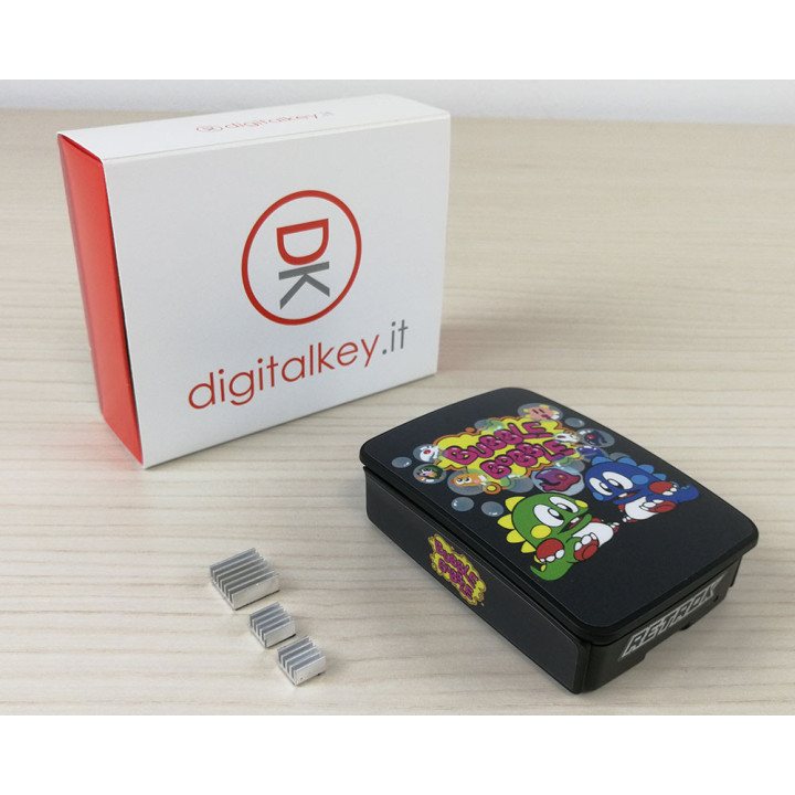 RetroK Case Stickers Heatsinks for Raspberry PI3 or PI4 - Bubble Bobble