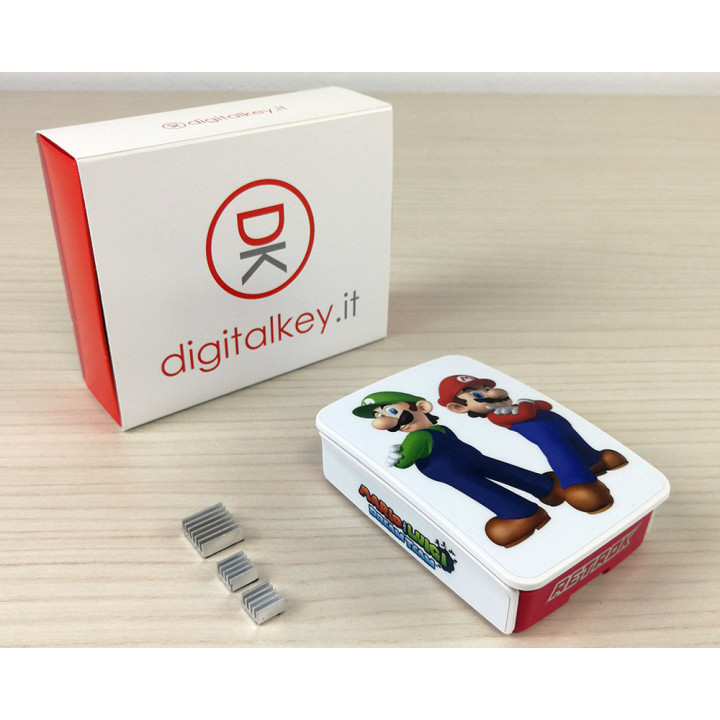 RetroK Case Stickers Heatsinks for Raspberry PI3 or PI4 - Mario and Luigi